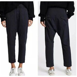 NILI LOTAN Paris Pants Drop Crotch Baggy Trousers Black size 4 Lagenlook Slouchy